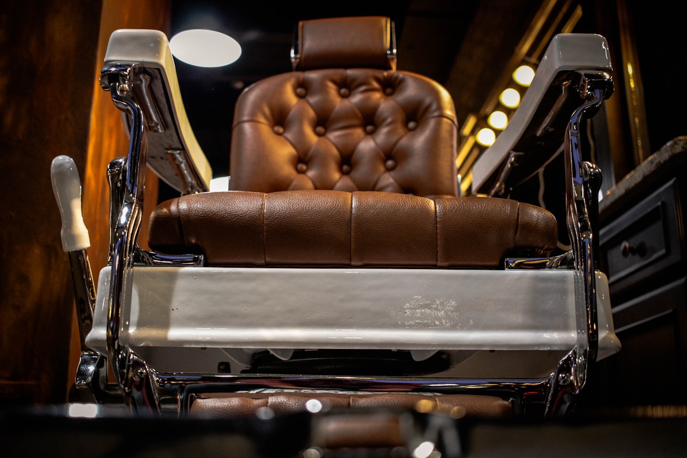 Leather barber chair